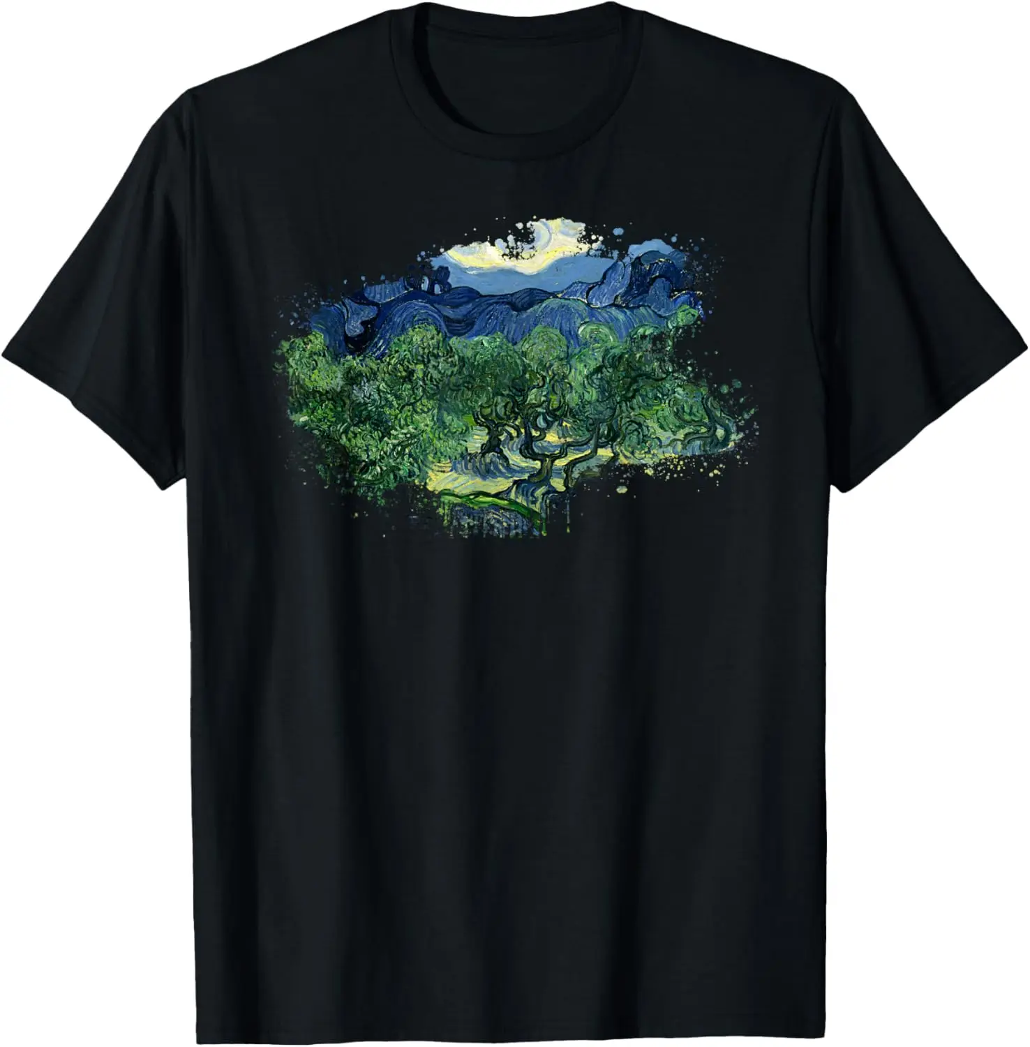 Famosa camiseta vintage de belas artes: los olivas de Vincent van Gogh