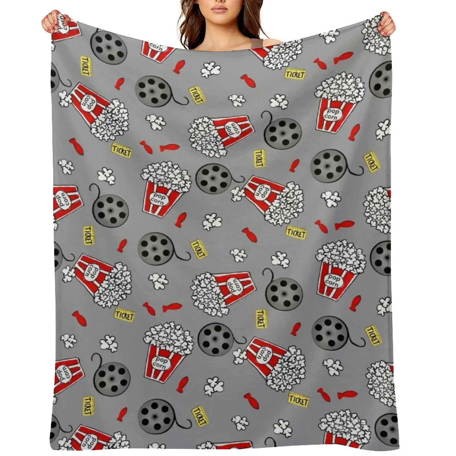 

Movie Night Snack Attack Throw Blanket Decoratives Tourist Thins Blankets