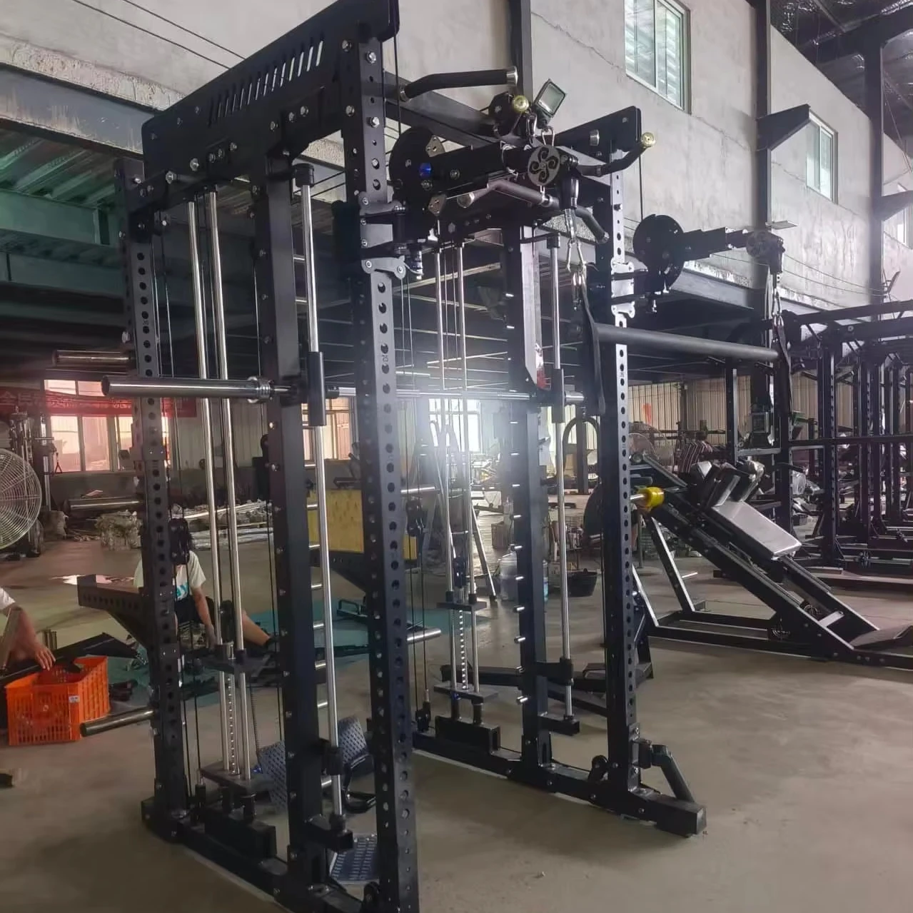 2026 Gym Equipment Steel Tube Sport Exercise Strength Gym Machine All in One Smith Machine Power Rack Multi Functional Trainer
