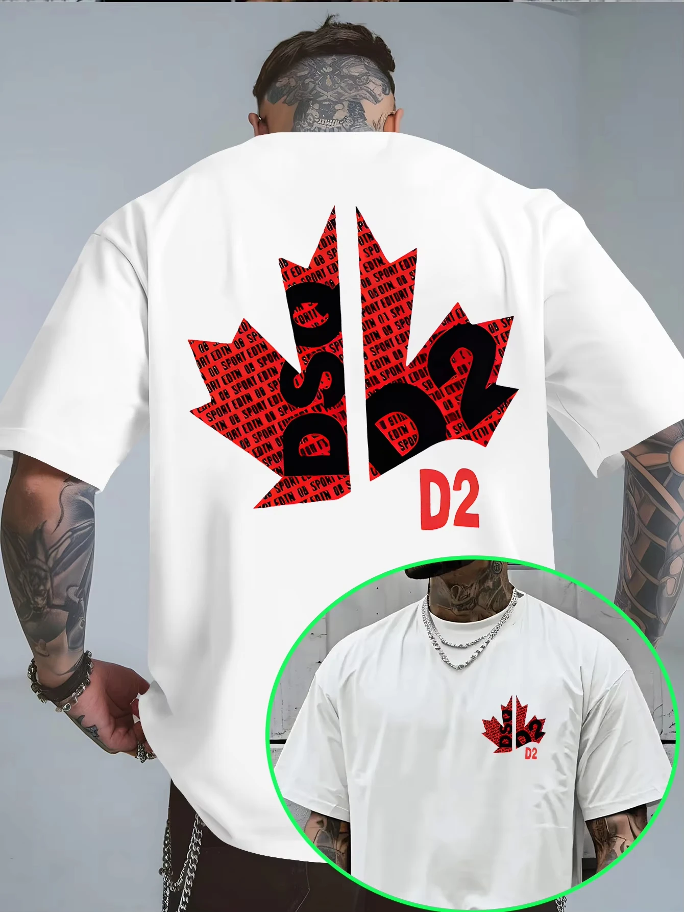2026 Hochwertiges Herren-Sommer-T-Shirt aus dicker Baumwolle mit Aufdruck, stilvoll und atmungsaktiv – Detail 4