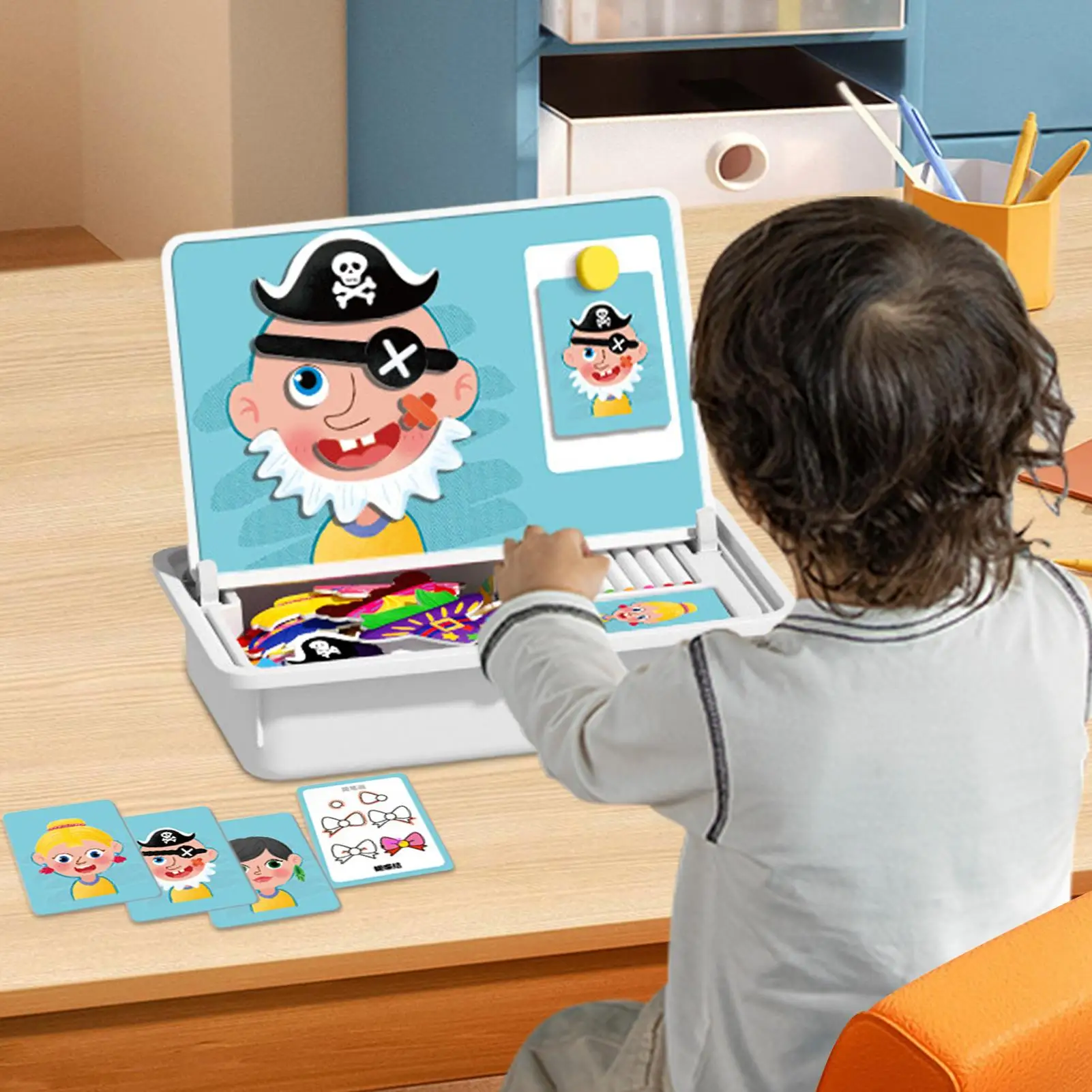 Magnetic 3D Puzzle Children Dress Up Change Facial Expression Game Iron Box Jigsaw Early Education Imagination Toys Girls Gifts