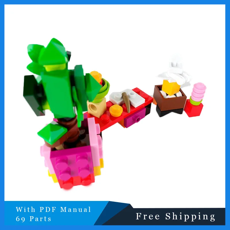 69-onderdelen MOC Flower Planting Studio Bouwstenen Model Educatief DIY-montagespeelgoed voor kinderen Verjaardag Kerstcadeaus