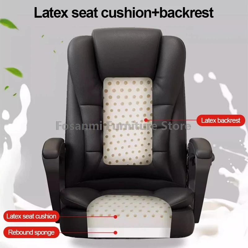 โบว์ขาโต๊ะเก้าอี้ผ้าฝ้ายผ้าลินินสบายGamer Recliningเก้าอี้สูงนุ่มเก้าอี้คอมพิวเตอร์มีท้าวแขนสําหรับHome Office