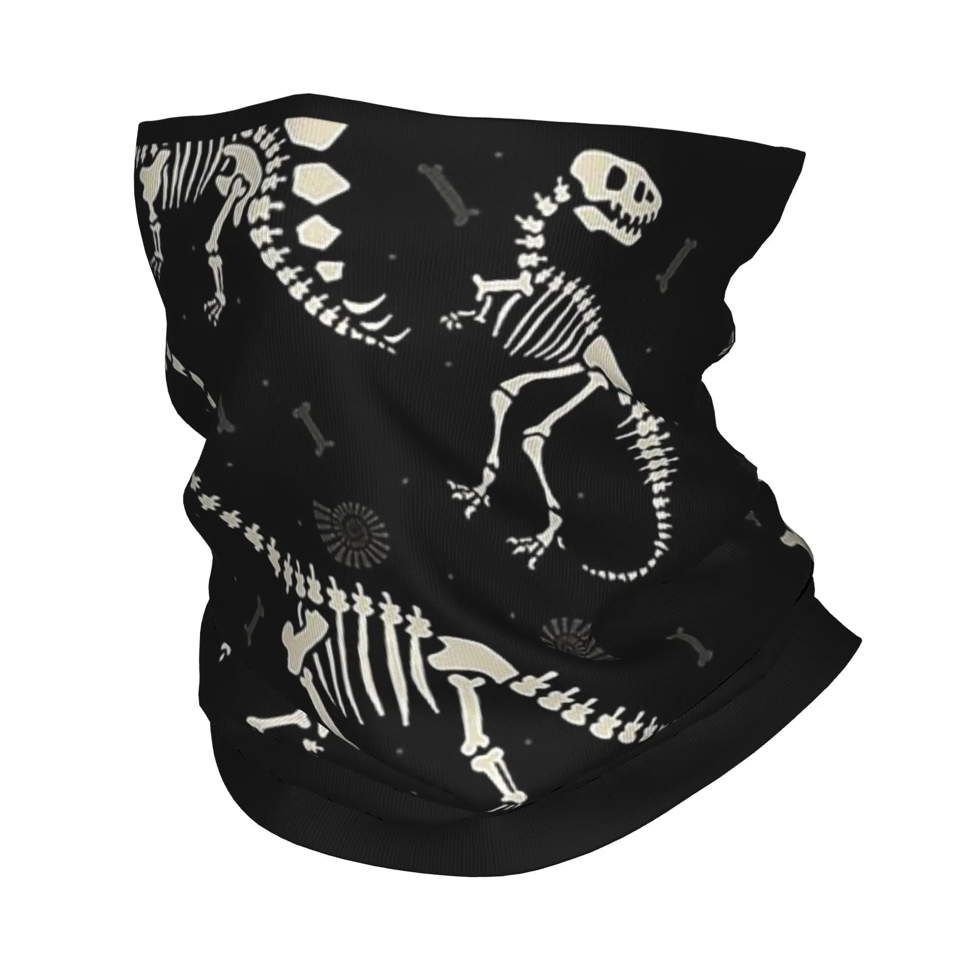 Dinosaur Fossils in Black Bandana Neck Gaiter Printed Magic Scarf Multifunction Balaclava Cycling For Men Women Adult Breathable