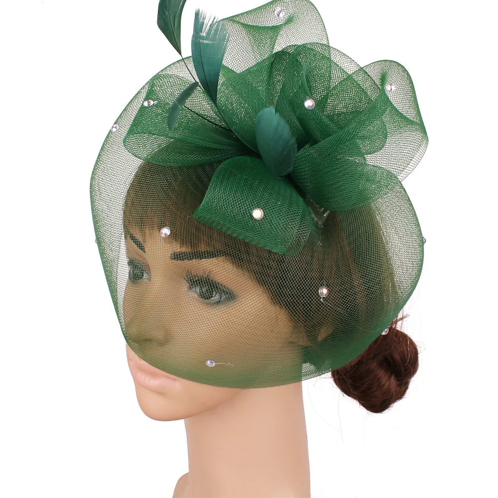 Elegant Birdcage Veil Wedding Fascinator Hat with Feather for Ladies Bridal Headwear Fashionable Hair Accessories for Brides