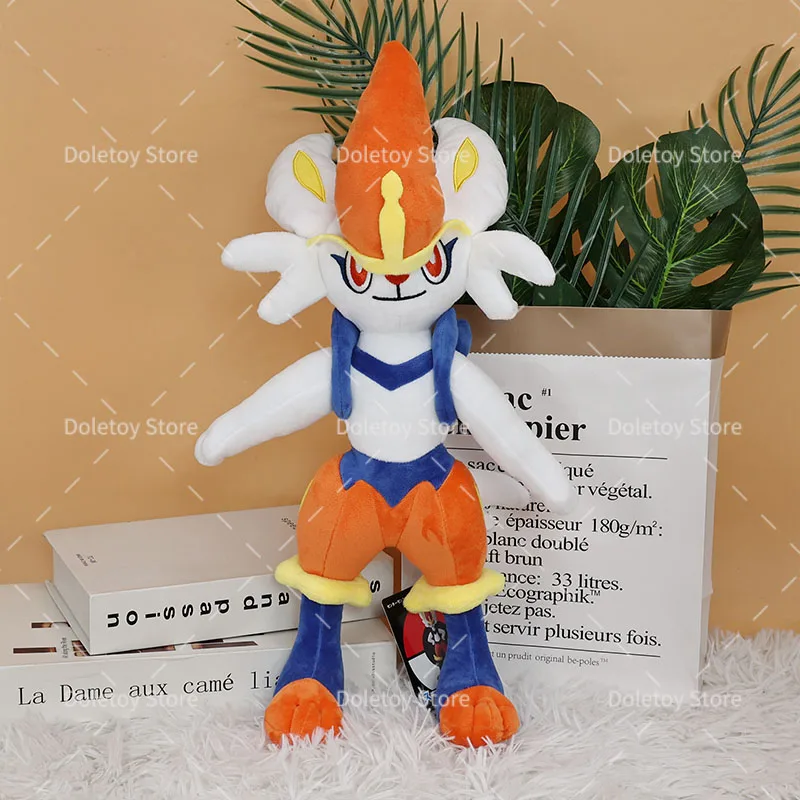 45cm Pokemon Plush Toy Cinderace Anime Figure Cute Stuffed Animals Plush Birthday Christmas Gift for Fans