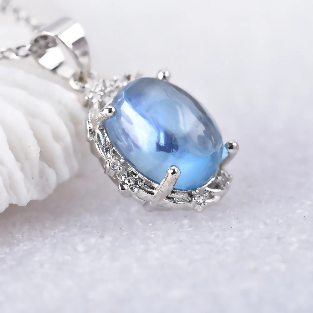 ITSMOS Natural Aquamarine Branch Pendant Necklace Aquamarine Gemstone Plant Necklace for Women Girl Handmade Jewelry - Image 4