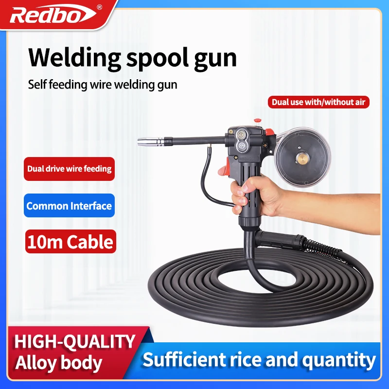 10 متر Mig لحام الألومنيوم بكرة البنادق اليورو دفع سحب لحام بندقية 200A الغاز الغاز Mig لحام بكرة بندقية لحام الألومنيوم #6