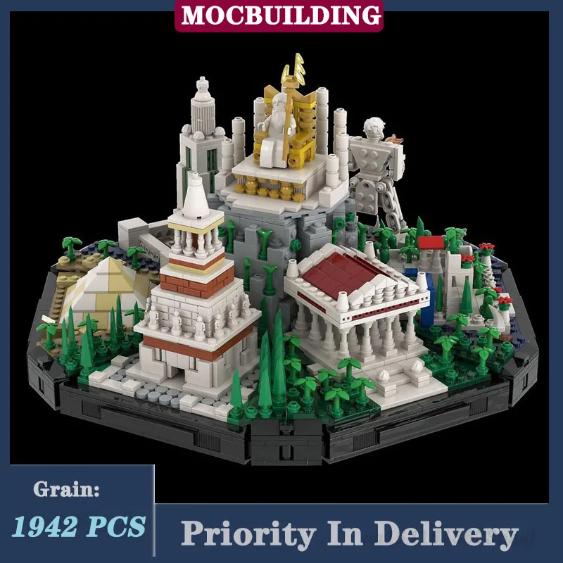 MOC City Architecture Ancient Wonders Of The World Model Building Block Pyramid Temple Collection Series Toy Gifts