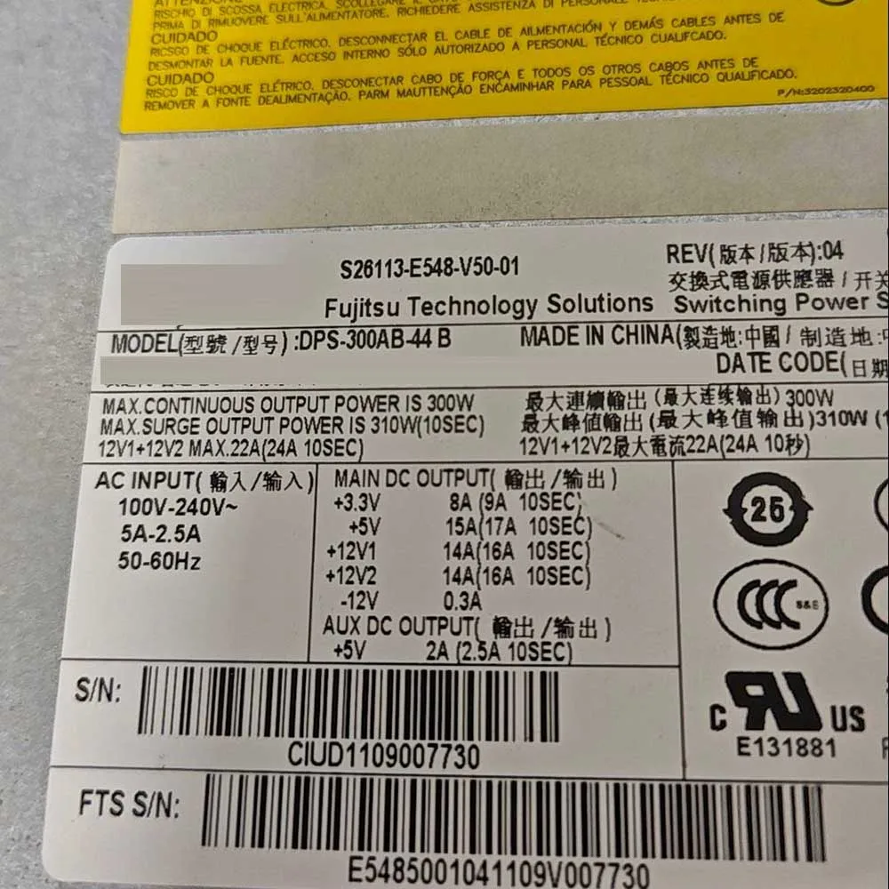 Module d'alimentation W380 S26113-E548-V50-01 300W DPS-300AB-44B