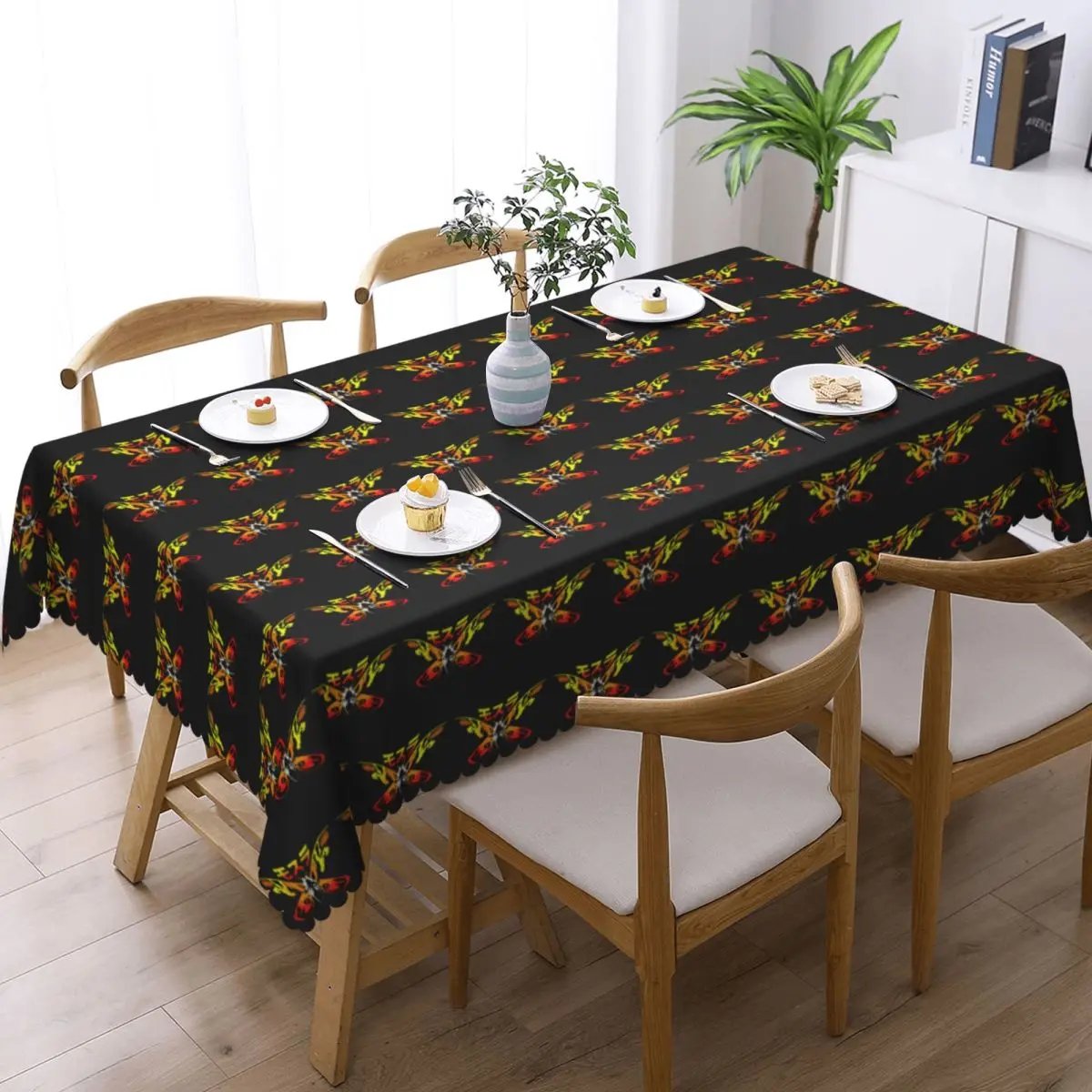 Mosura Mothra Exclusive Customized Rectangular Tablecloth Oilproof Table Cover for Dining Events Table Cloth