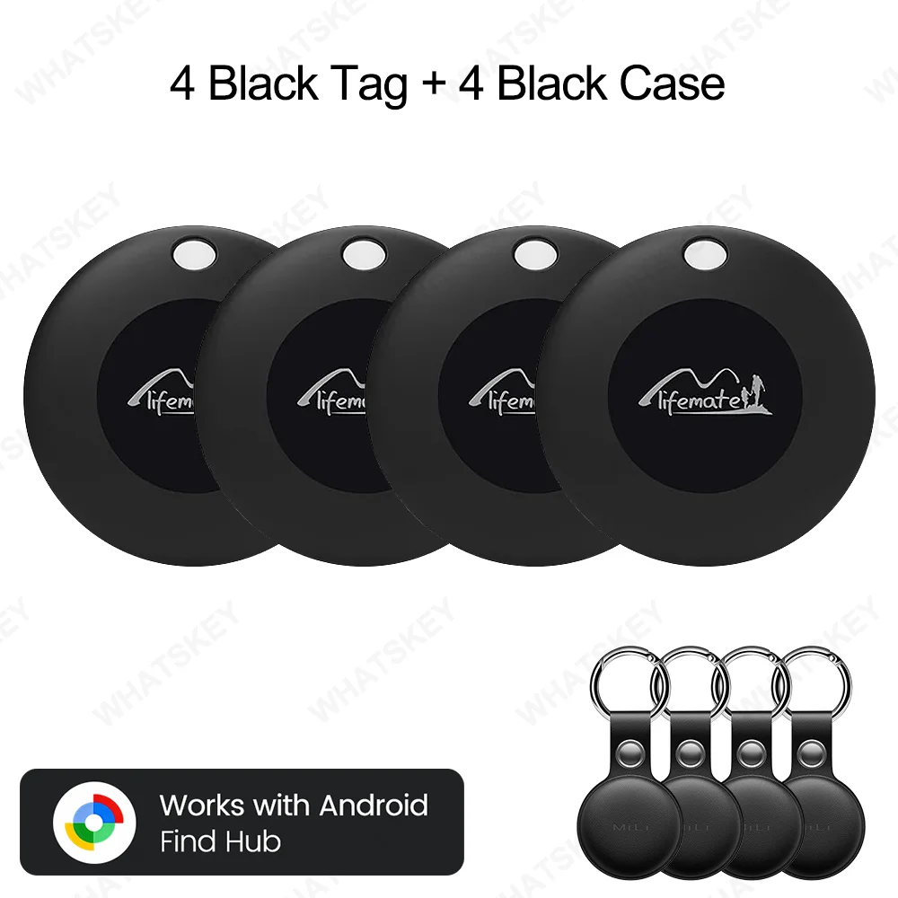 1-4-pack Bluetooth Tracking Lifemate Tag voor Google Find My Device GPS Tracker Key Finder Locator, Bagage Tracker, Item Finder