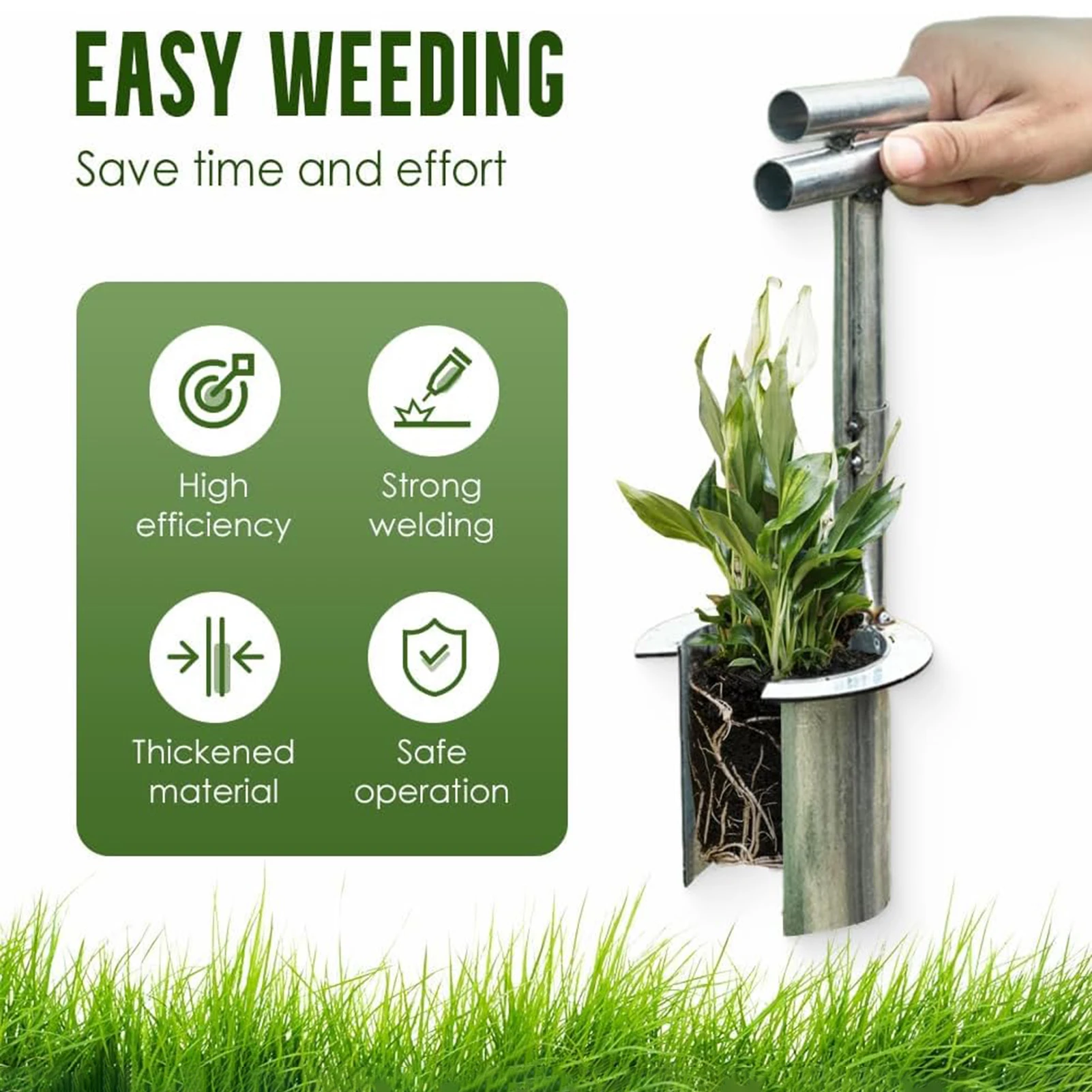 1pc transplantador de mudas sementes de aço inoxidável para plantas e árvores frutíferas são convenientes para transplante de ferramentas de jardinagem