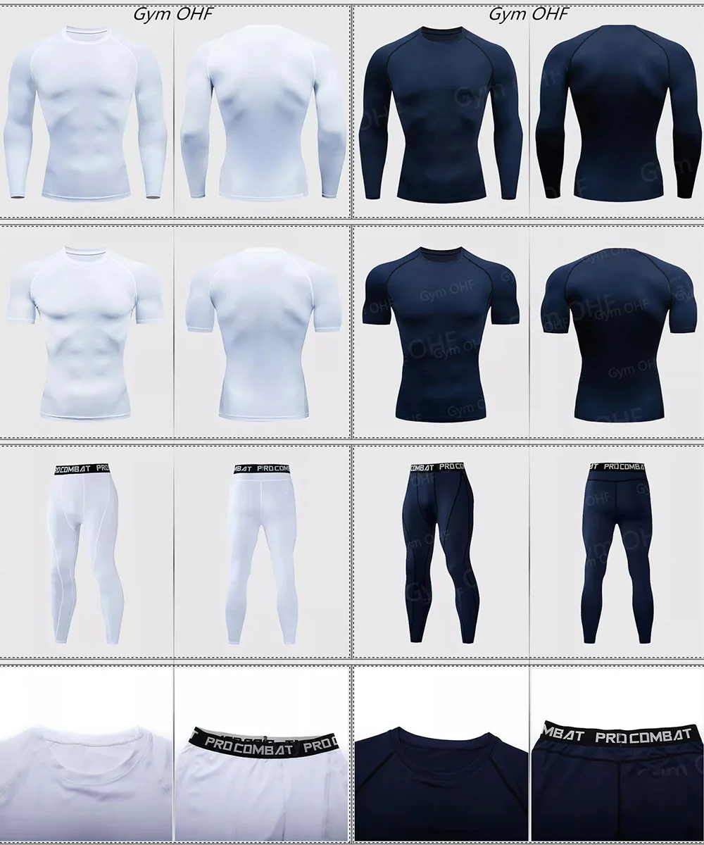 New Men's Short Sleeved T-shirt Compressed Quick Drying Breathable Training Tees Fitness Jujitsu Rashguard Top Gym Sport Shirts