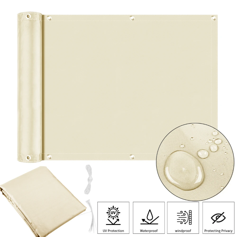 Balkon Privacy Schaduwdoek Waterdicht Hek Zonnescherm Netting 95% UV-bescherming voor Tuin Onderdak Dek Veranda Reling Zwembad Decor