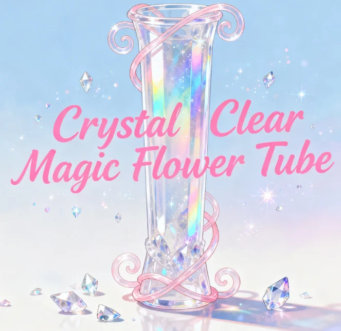 Crystal Clear Magic Flower Tube - Professional Stage Illusion Prop for Magicians, Appearing Flower Trick Mentalism Funny Gimmick