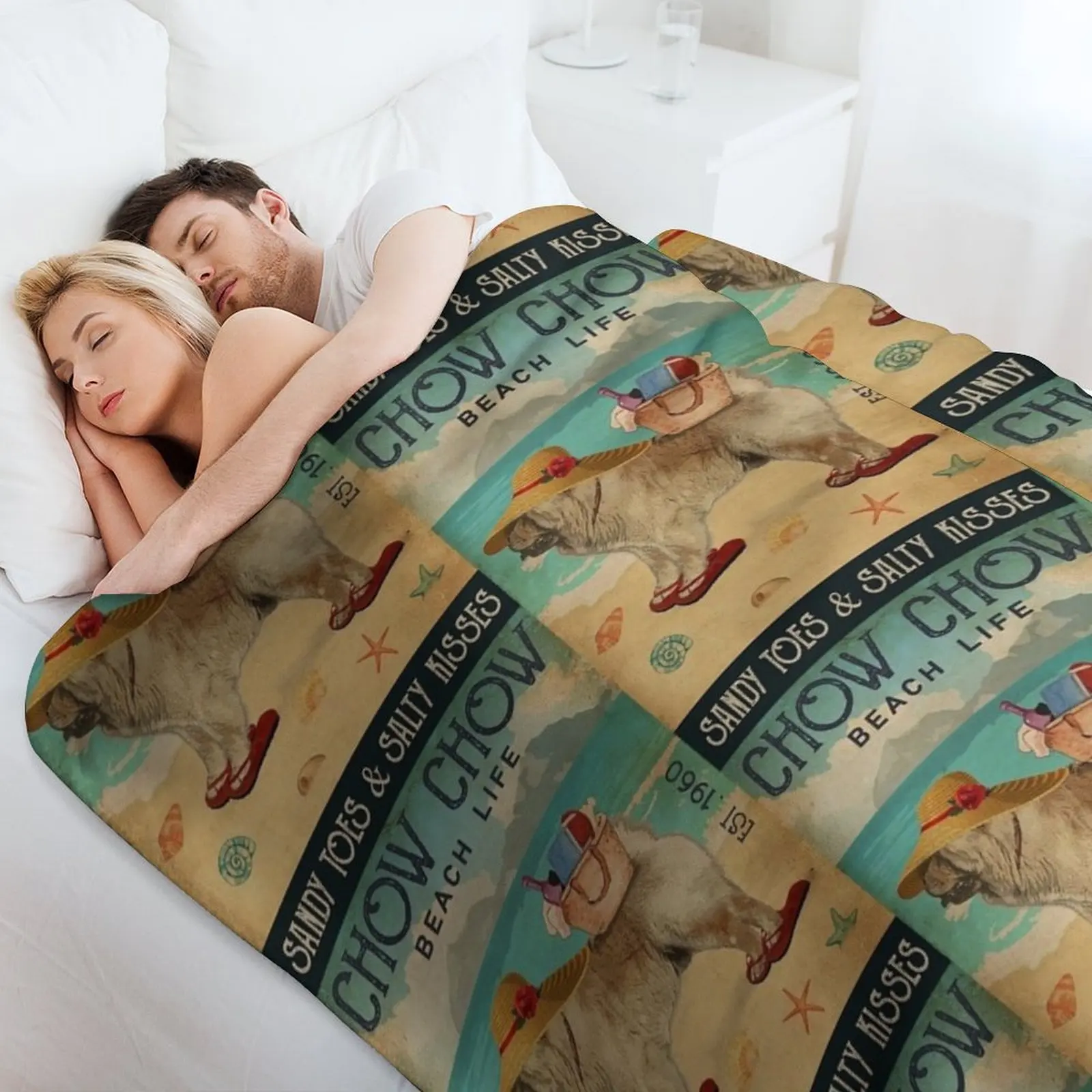شاطئ الحياة ساندي تو تشاو تشاو رمي بطانية لحاف الفانيلا بطانية رقيقة