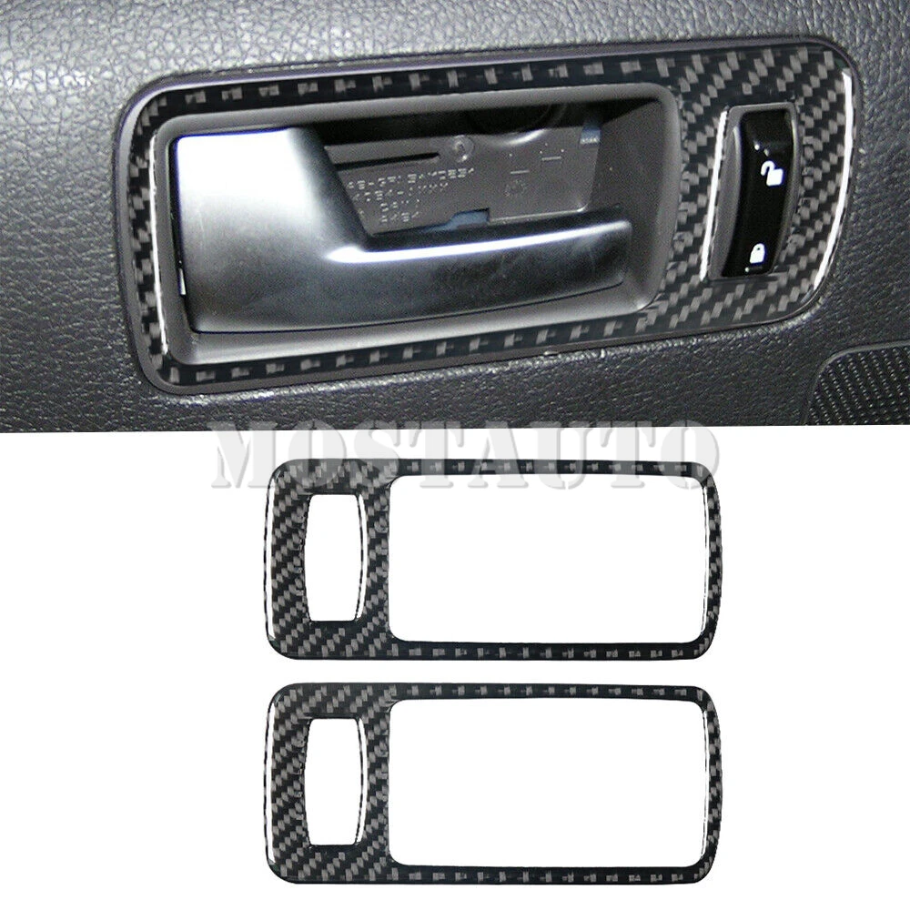 For Ford Mustang Soft Carbon Fiber Interior Car Door Handle Frame Trim Cover 2005-2009 2pcs （2 Color）