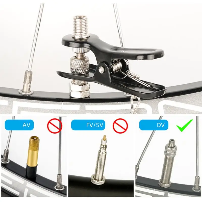 Air Chuck Quick Connect Tire Inflator Hose Adapter Bike Bicycle Pump Head Nozzle Hose Adapter Connector Head Tire Valve