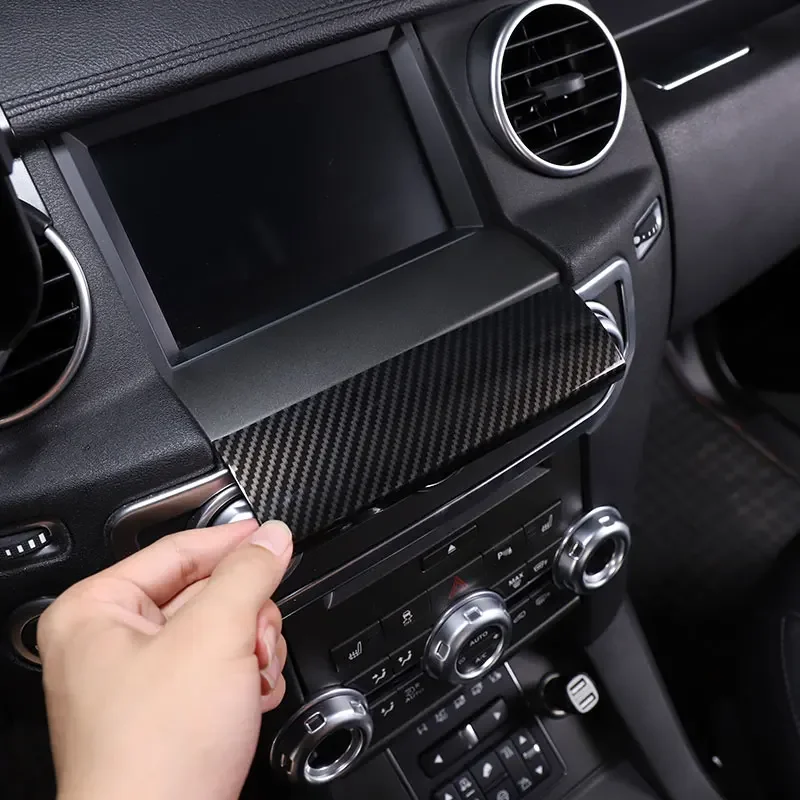 For Land Rover Discovery 4 LR4 10-16 ABS Carbon Fiber Car GPS Screen Below Panel Cover Trim Stickers Interior Car Accessories