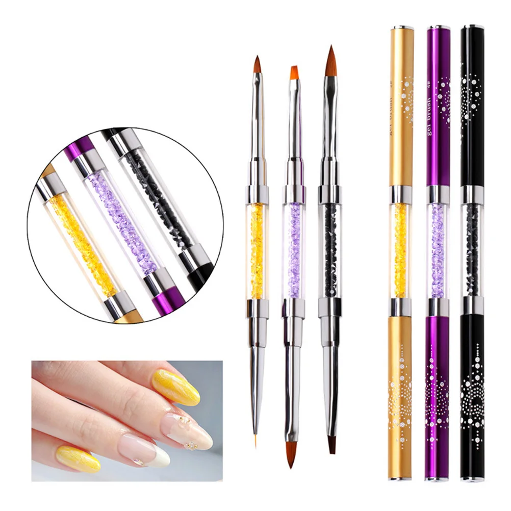 

3 шт. портативный набор художественных кистей с длинной ручкой, легкий, прочный для дизайна маникюра своими руками, инструмент, компактный размер, тонкая работа, дизайн ногтей