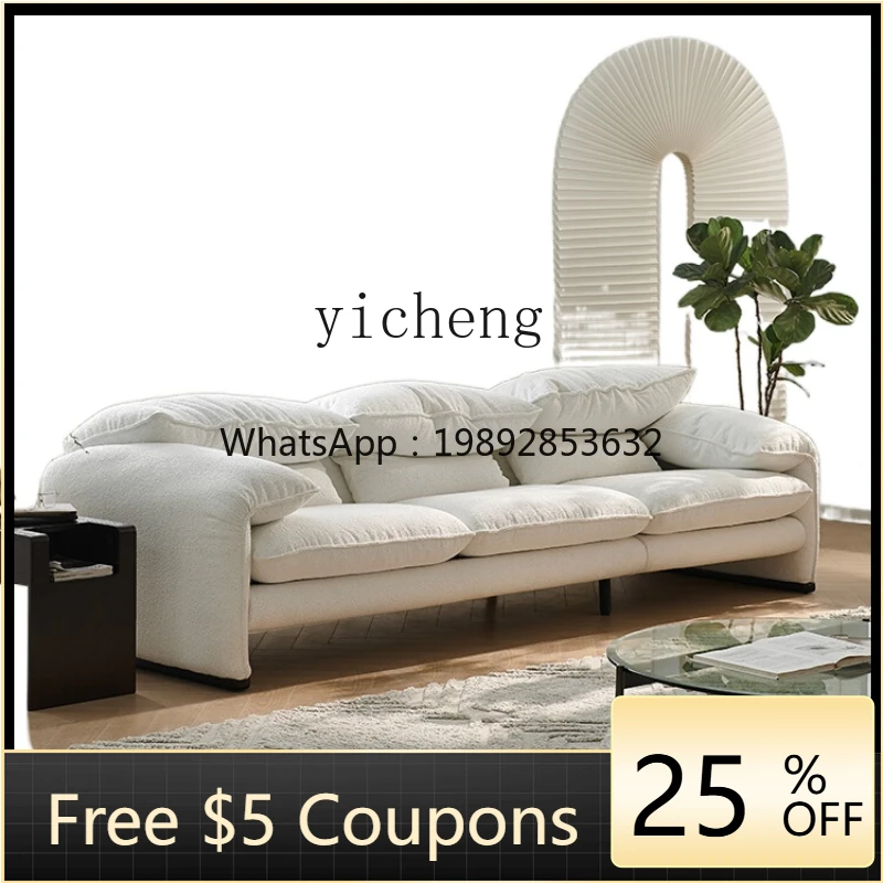 

XL Fabric Sofa French Style Mid-Ancient Living Room Three-Seat Straight Row Sofa