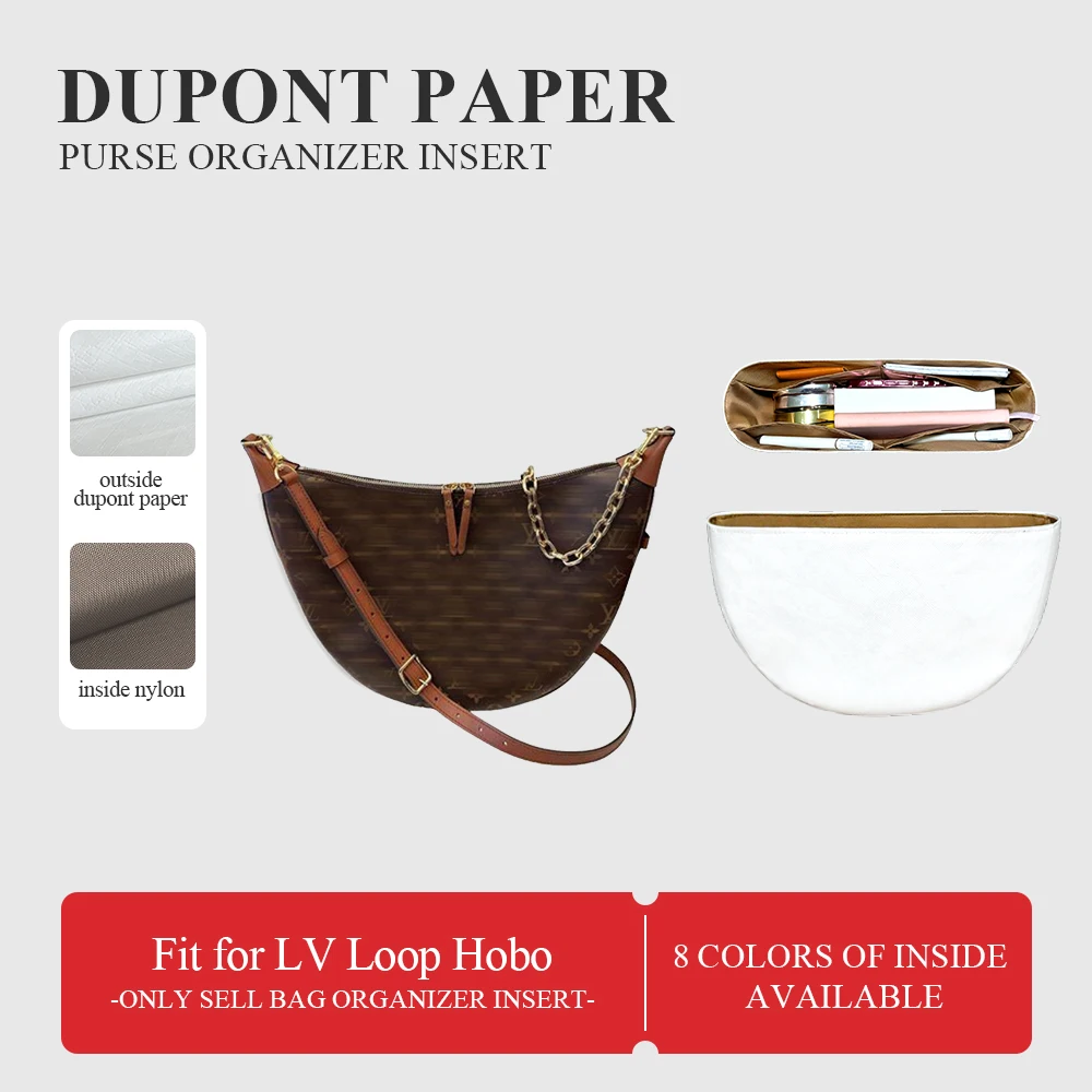 

Dupont Paper Purse Organizer Insert Fit for LV Loop Hobo Half Moon Lightweight Inside Makeup Bag Inner Liner Storage Bag In Bag