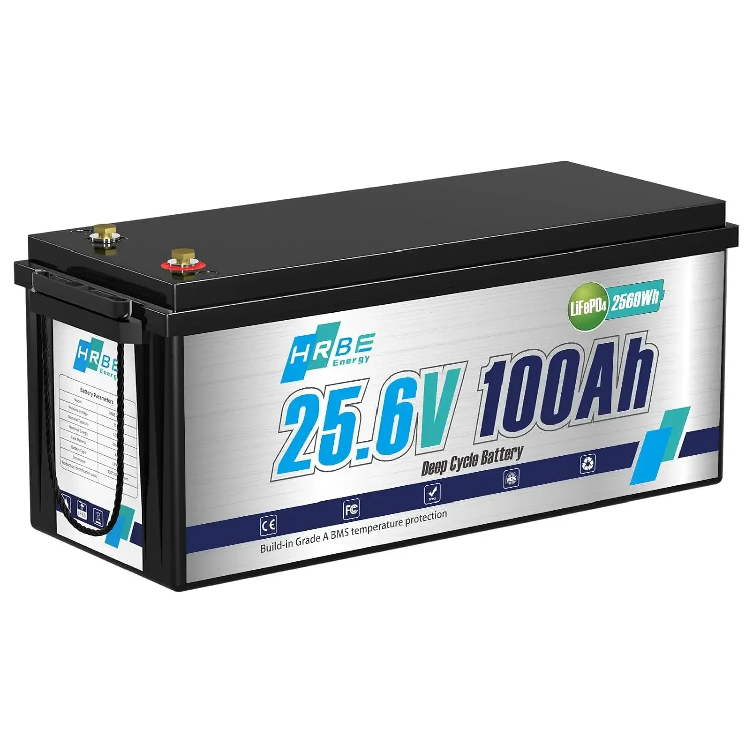 

24V 100Ah LiFePO4 Battery, Built-in 100A BMS Lithium Batteries, 5000+ Cycles Lithium Iron Phosphate Battery,, Customized