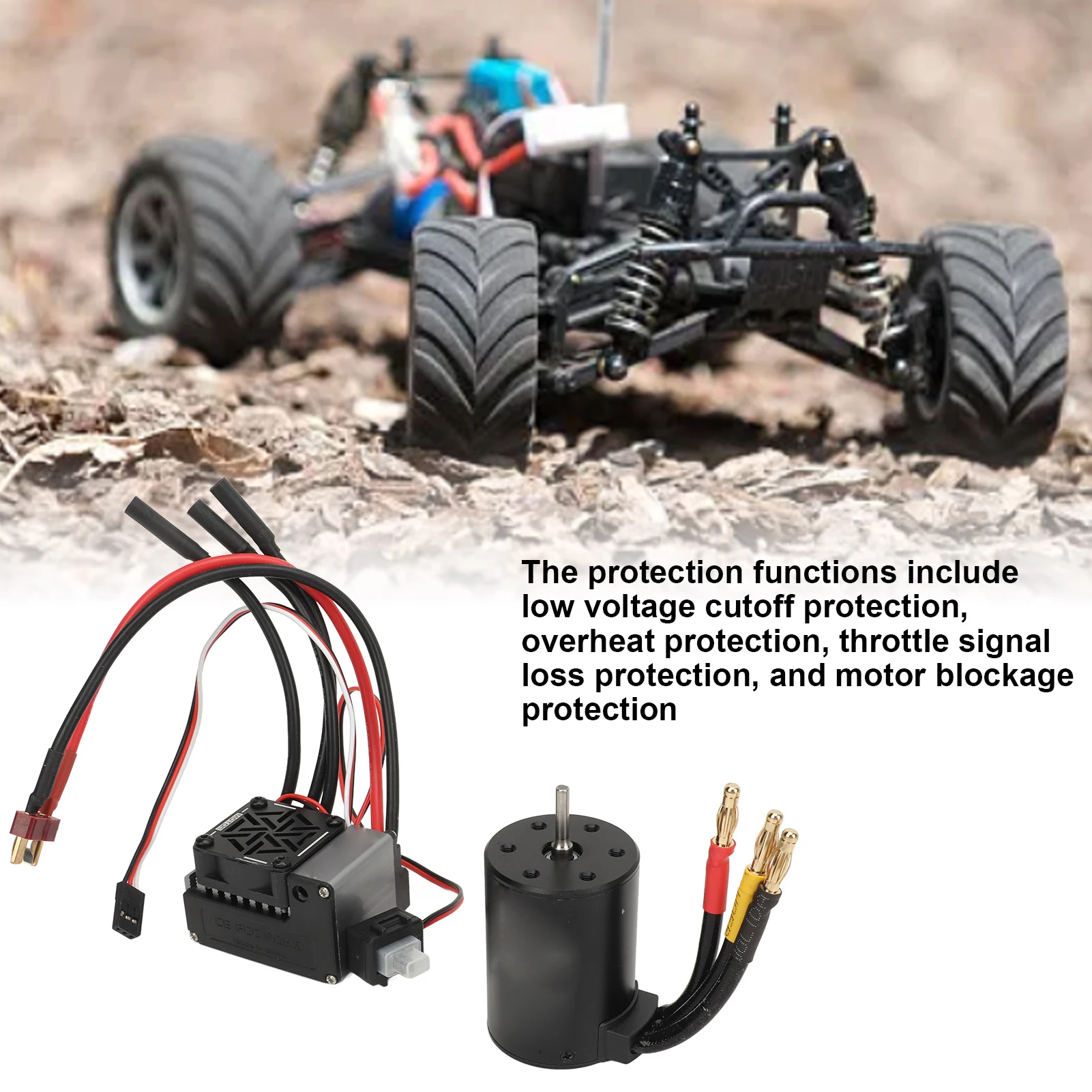 

1/10 RC Car Бесщеточный двигатель ESC Combo 3650 Бесщеточный двигатель 60A Бесщеточный ESC Электрический регулятор скорости Комбинированный набор для 1/10 RC Car