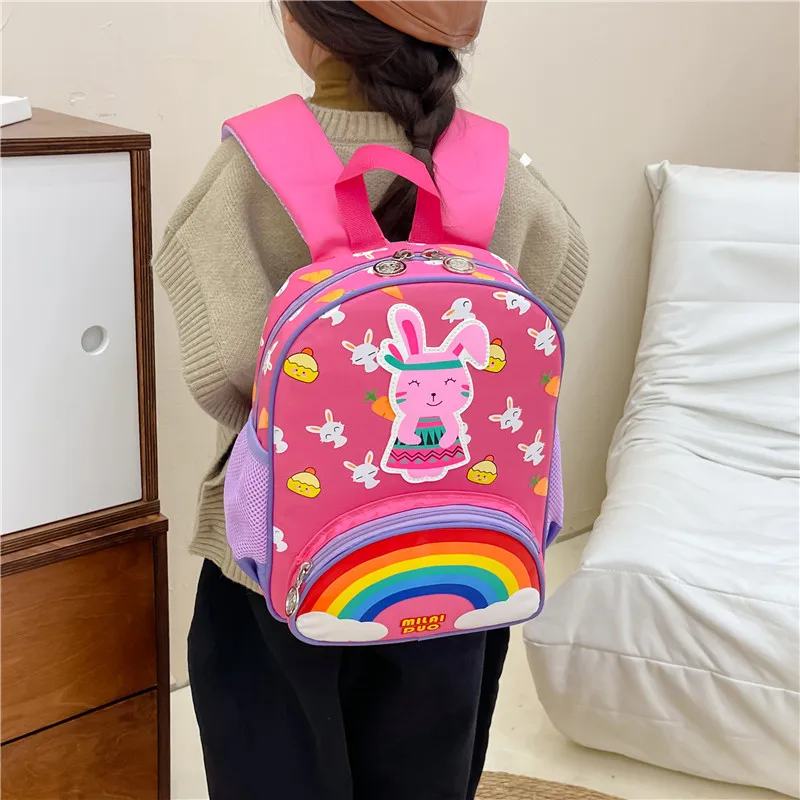 New Cartoon Cute Fashion Rainbow Children's School Bag for 3-6 Years Old Kindergarten Children Load Reduction Travel Backpacks