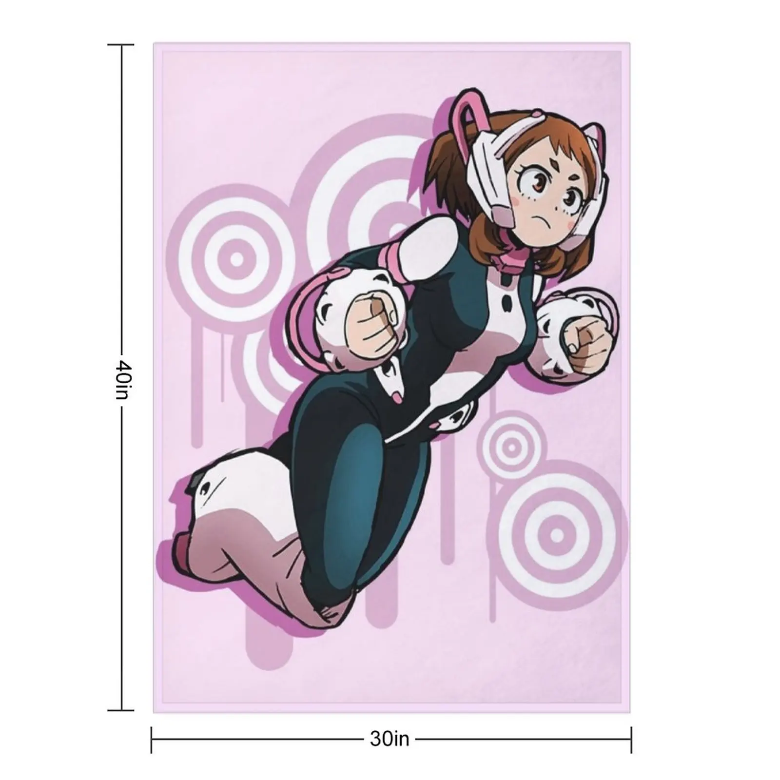 BNHA Uraraka Ochaco Throw Blanket halloween Beach Loose Multi-Purpose Blankets