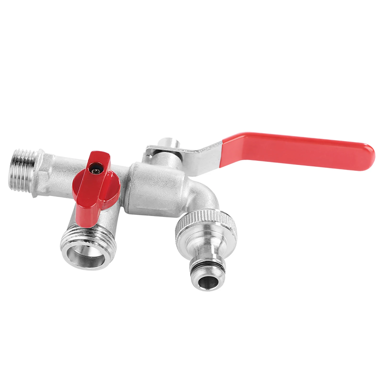 Rubinetto dell'acqua a doppia valvola da 90 gradi Rubinetto in ottone da 1/2" Attrezzo da giardino per la casa all'aperto