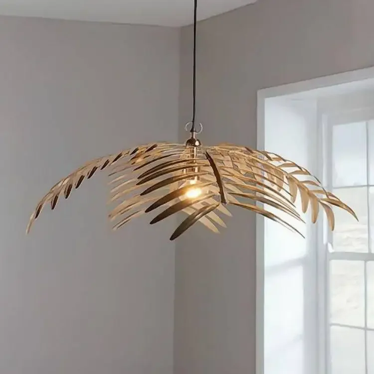 American country silver leaf chandelier, bedroom lamp, living room dining room art chandelier, B&B hotel creative soft decoratio