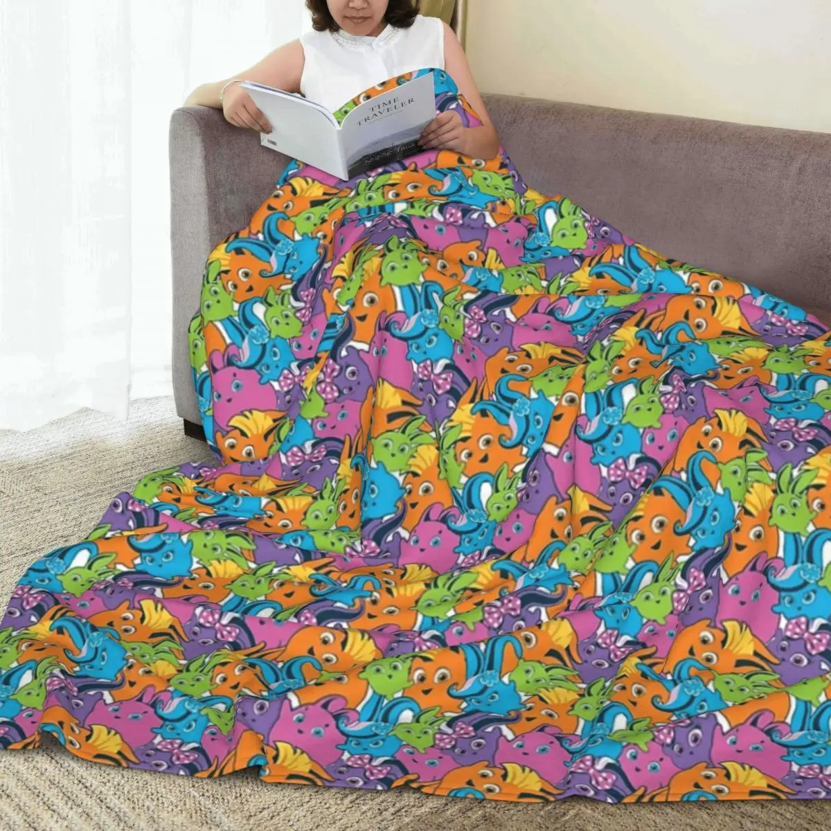 الأرانب المشمسة - بطانيات نمط أريكة الصوف متعددة الوظائف رمي البطانيات للأريكة الفراش مكتب يلقي المفرش لحاف #4