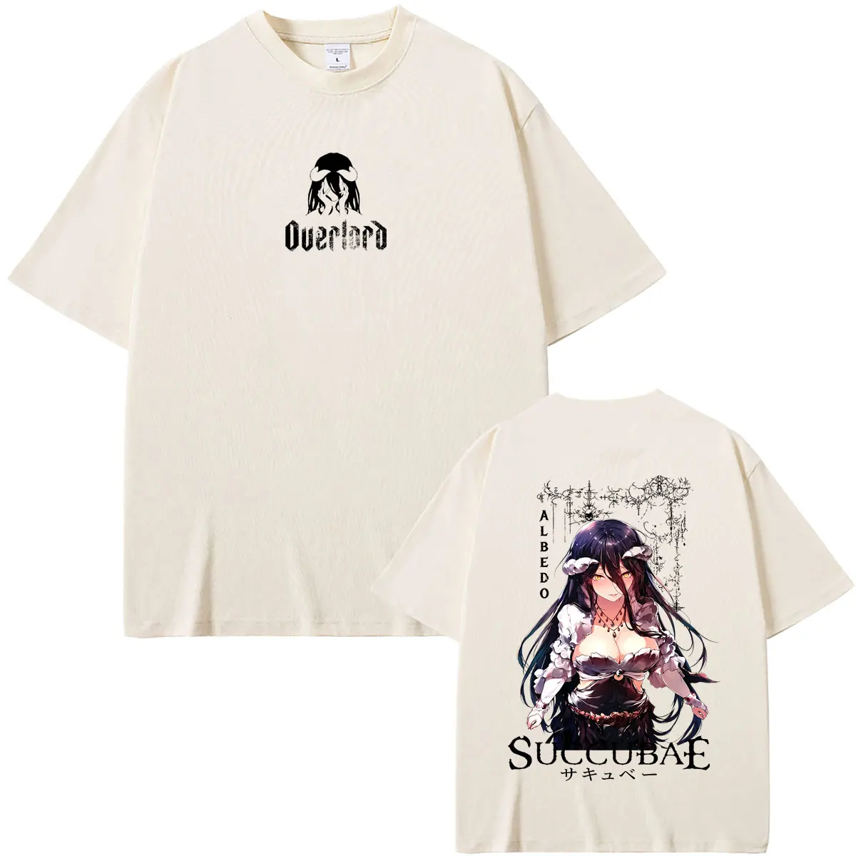 Anime Overlord Albedo Graphic T-shirt Summer Men Women Casual Oversized T Shirts Male Retro Manga Harajuku Short Sleeve Tshirt