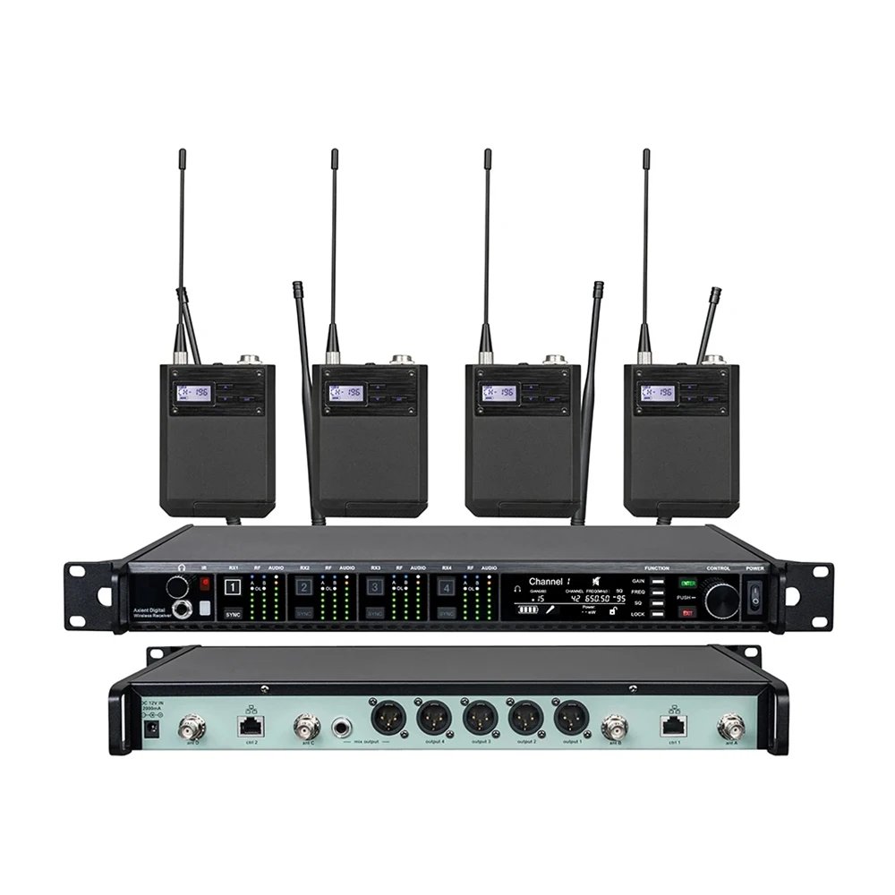 

AD4Q Professional Studio 4-канальный ручной конференц-микрофон UHF Беспроводная микрофонная система для встреч сценических выступлений