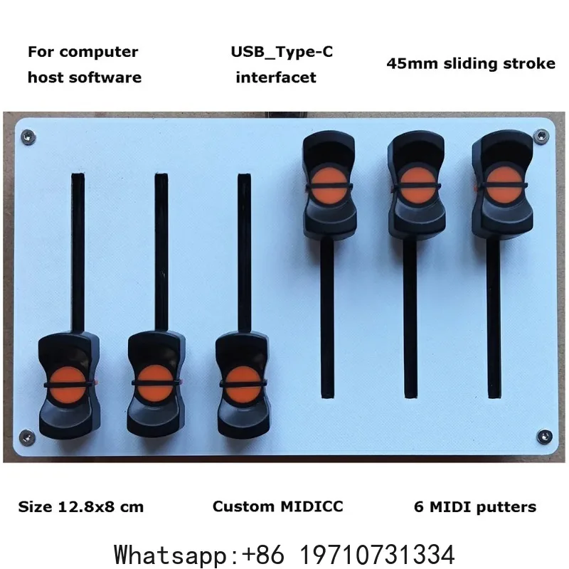 6-Channel 45mm  Fader Controller -  Custom Mapping for  Software