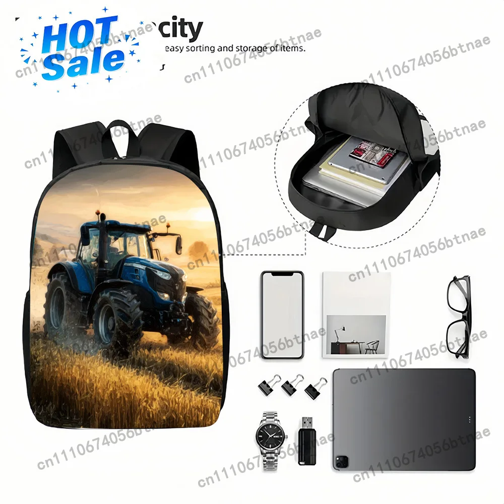1pc Blue Tractor in Wheat Field Agricultural Machinery Outdoor Durable Practical Design Holiday Gifts Halloween Christmas Gifts,