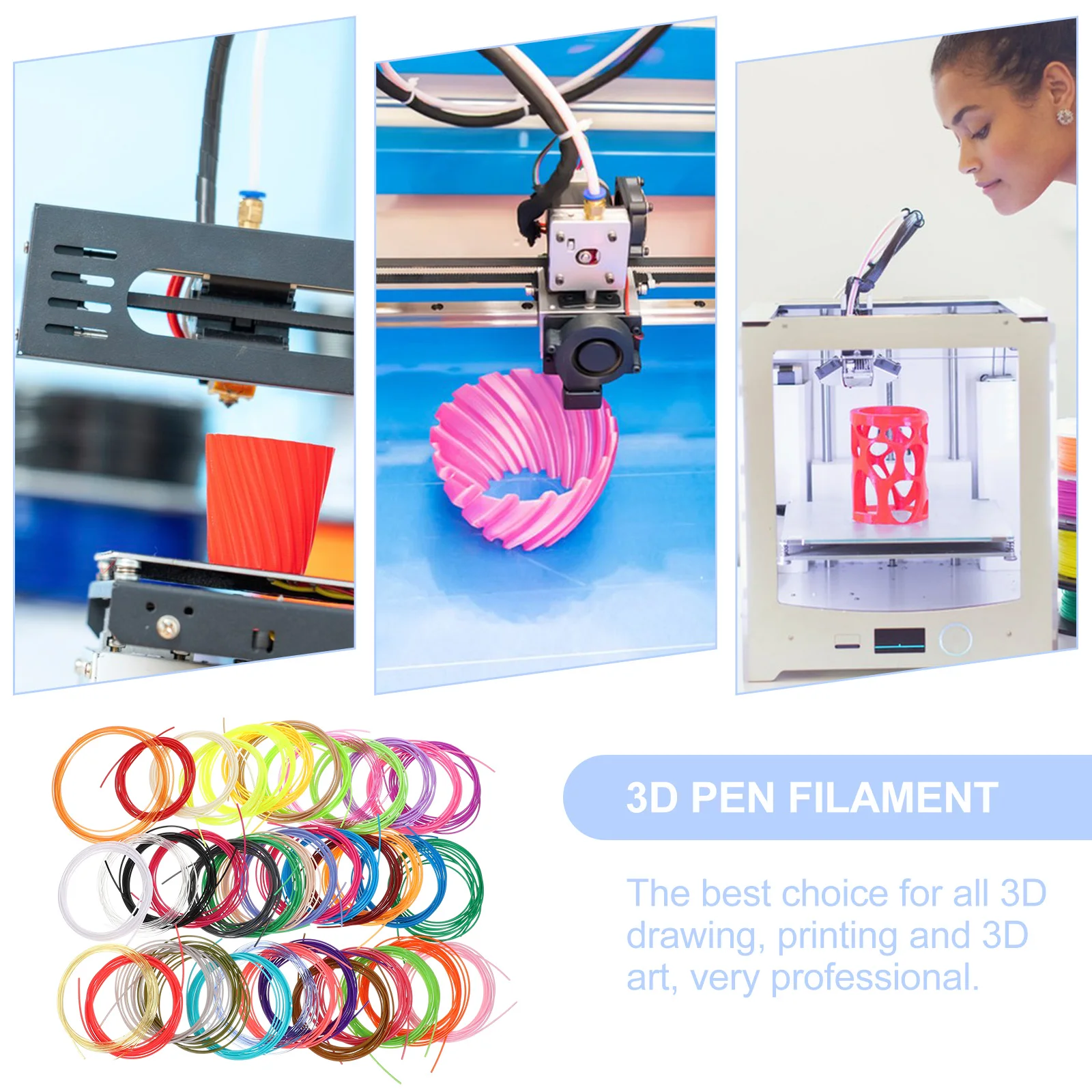 

40 Rolls Printing 1.75mm 394ft Total 9.8ft Per Color Bright Vivid High Precision Wear Resistant for 3D