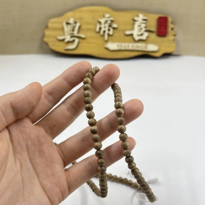 High Quality Natural Real Wood Natural Bracelet 108 PCs Buddha Beads Rosary Old Materials Bracelet Crafts