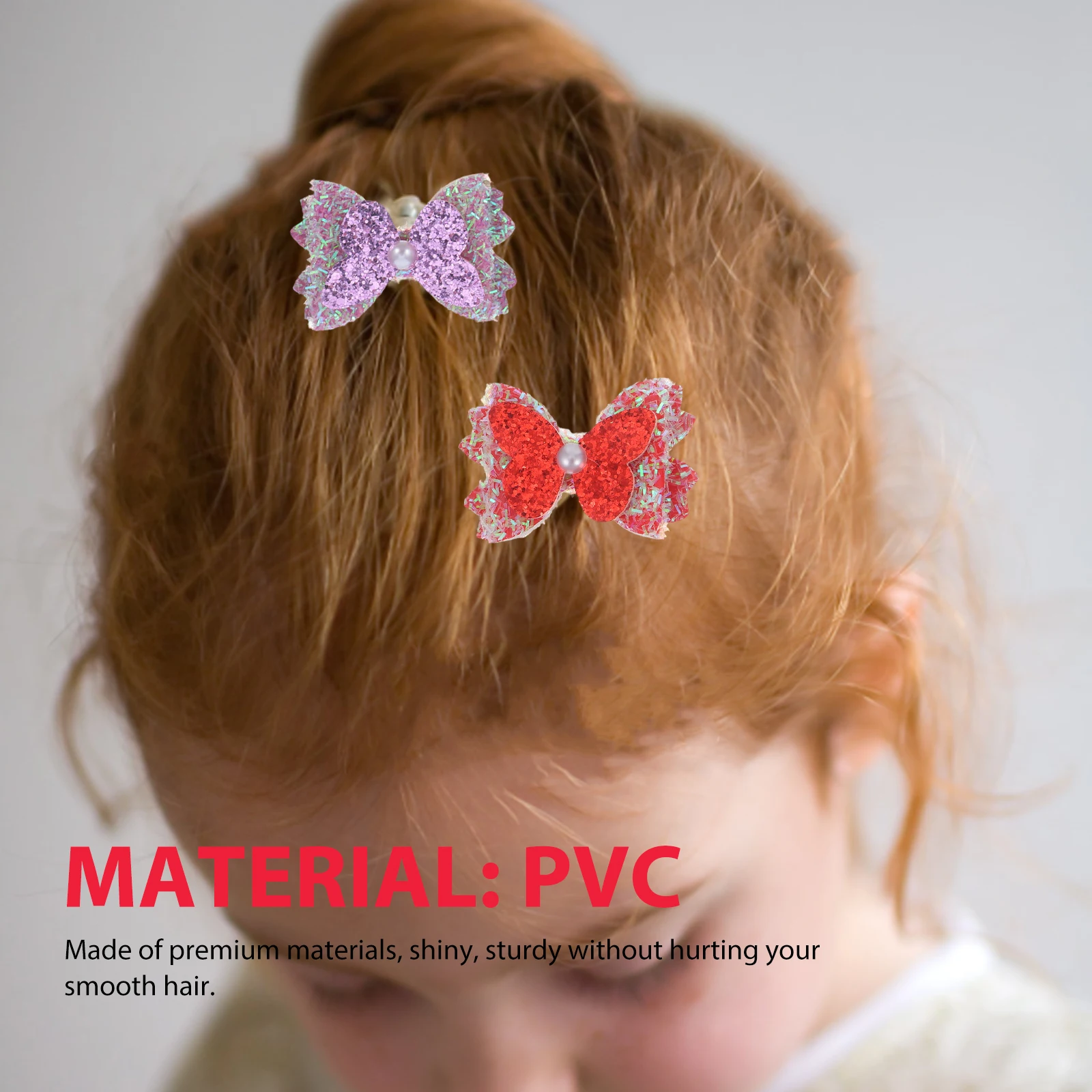

4pcs Bow Clips for Girls Glitter Child Accessories Hold Thick Hair Perfect Hairstyles Party Cosplay Premium Materials Sturdy