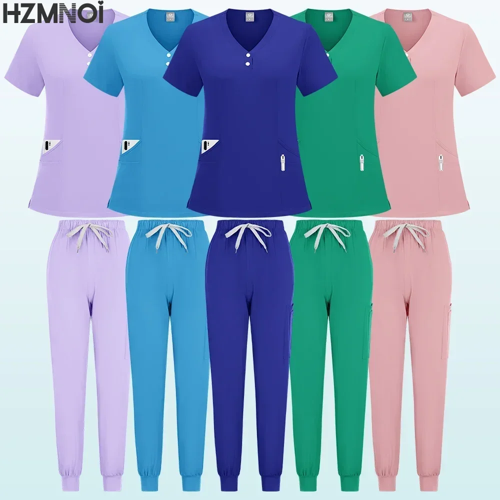 Костюм доктора с короткими рукавами, комплект хирургических скрабов, спецодежда для домашних животных, одежда S-2XL, стоматологическая униформа для кормления, медицинский костюм для женщин