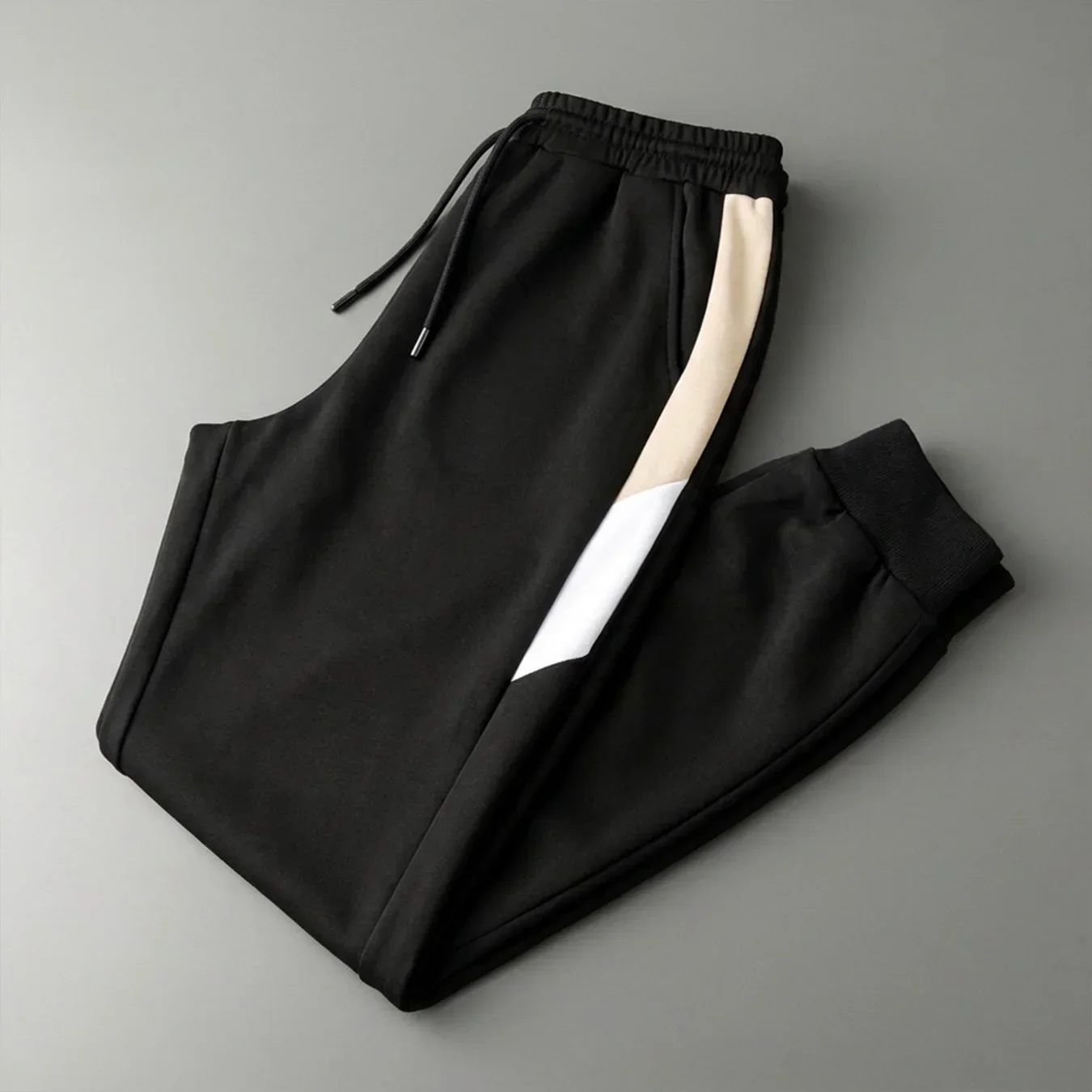 Men Jogger Track Pants Color Block Side Stripe Elastic Drawstring Waist Tapered Casual Athletic Streetwear Trousers