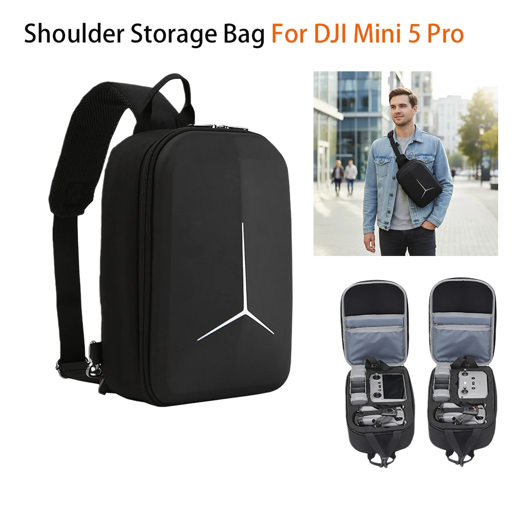 Sac de rangement à bandoulière pour DJI Mini 5 Pro, sac de poitrine, sac à main, boîte Portable, mallette de transport pour accessoires de Drone DJI RC 2 /RC -N3