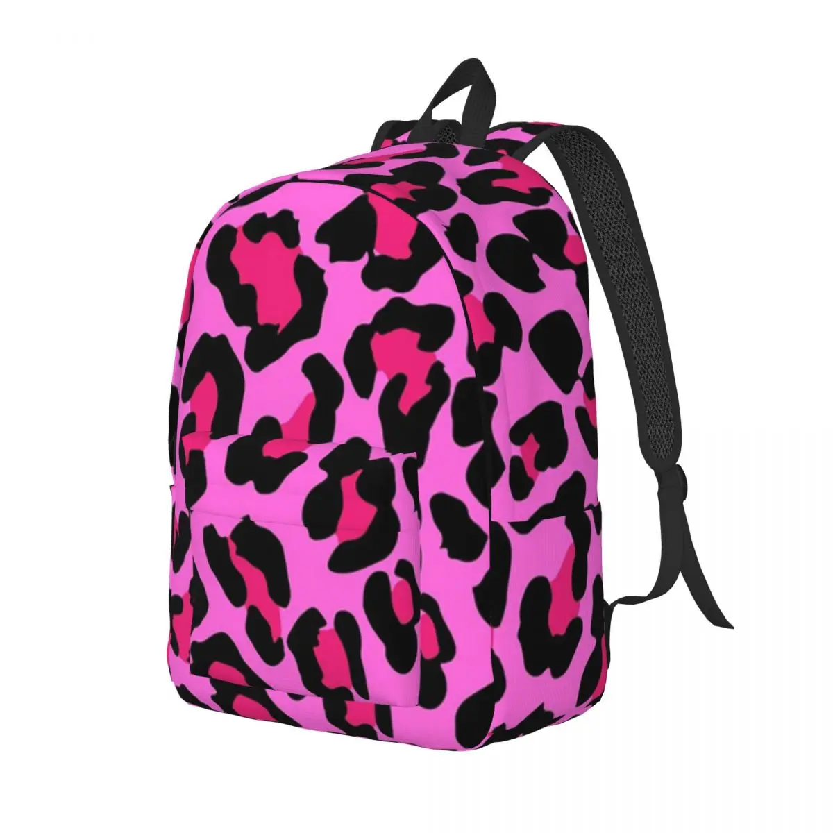 

Hot Pink Leopard Print Backpack Daypack Large Capacity Children BookBag School Bag Shoulder Bags for Men Women