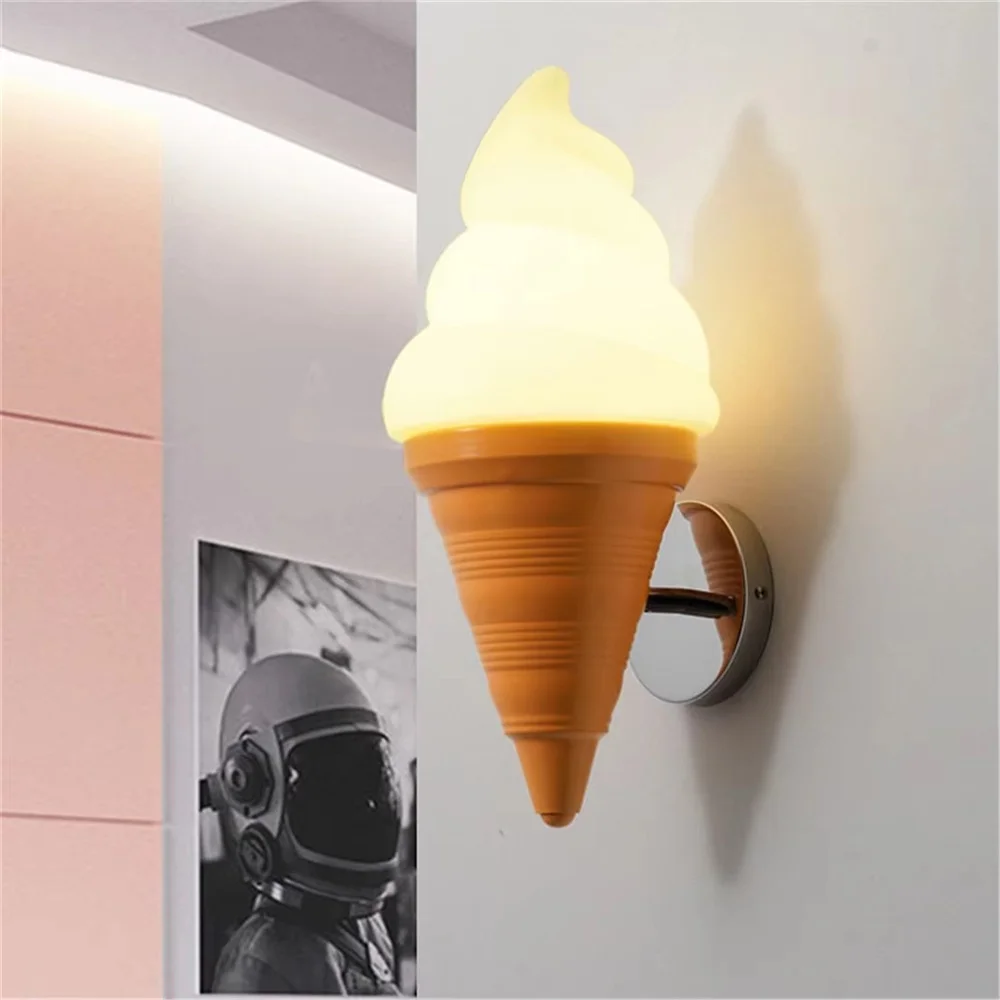 

Children Creative Ice Cream Led Wall Lamp Dining Room Coffee Store Table Corridor Stairs Night Lights Home Decor AIsle Sconces