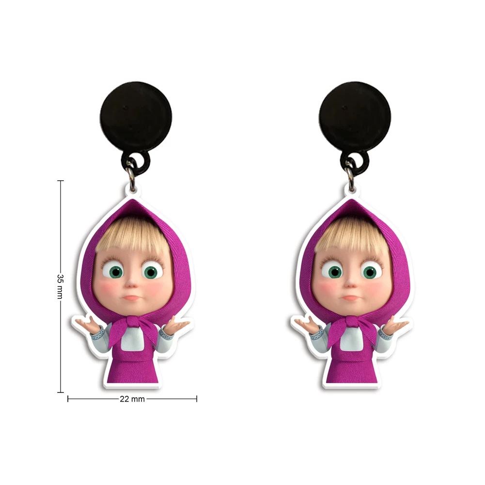 الروسية الكرتون الدب الراتنج مستو الأسود استرخى أقراط قطرة بوهو العصرية الملحقات #6