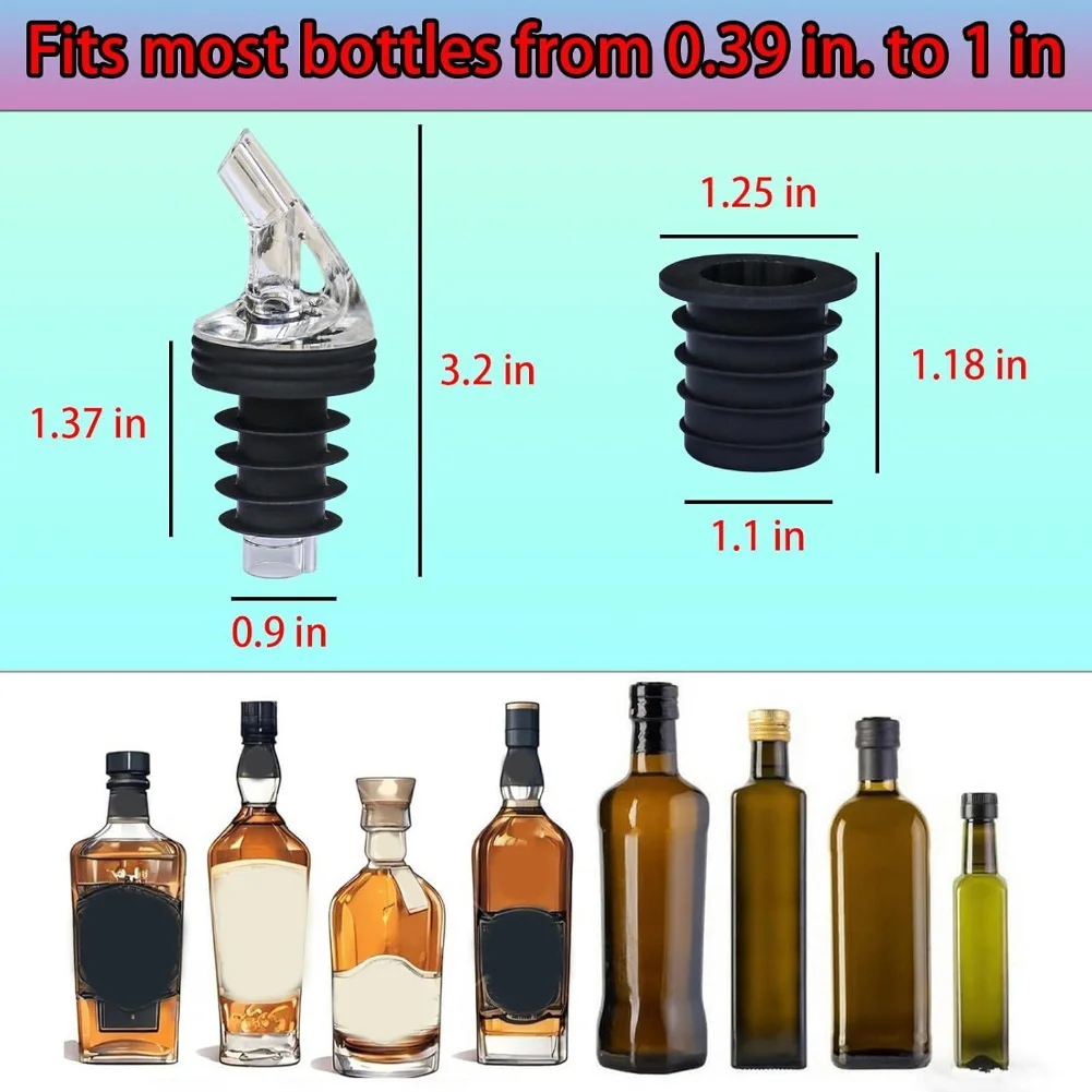 Adaptable Pouring Spouts Leak-Proof Spout Set One Handed Pourer FPA-Free Food-Grade Materials Long-Lasting Usage