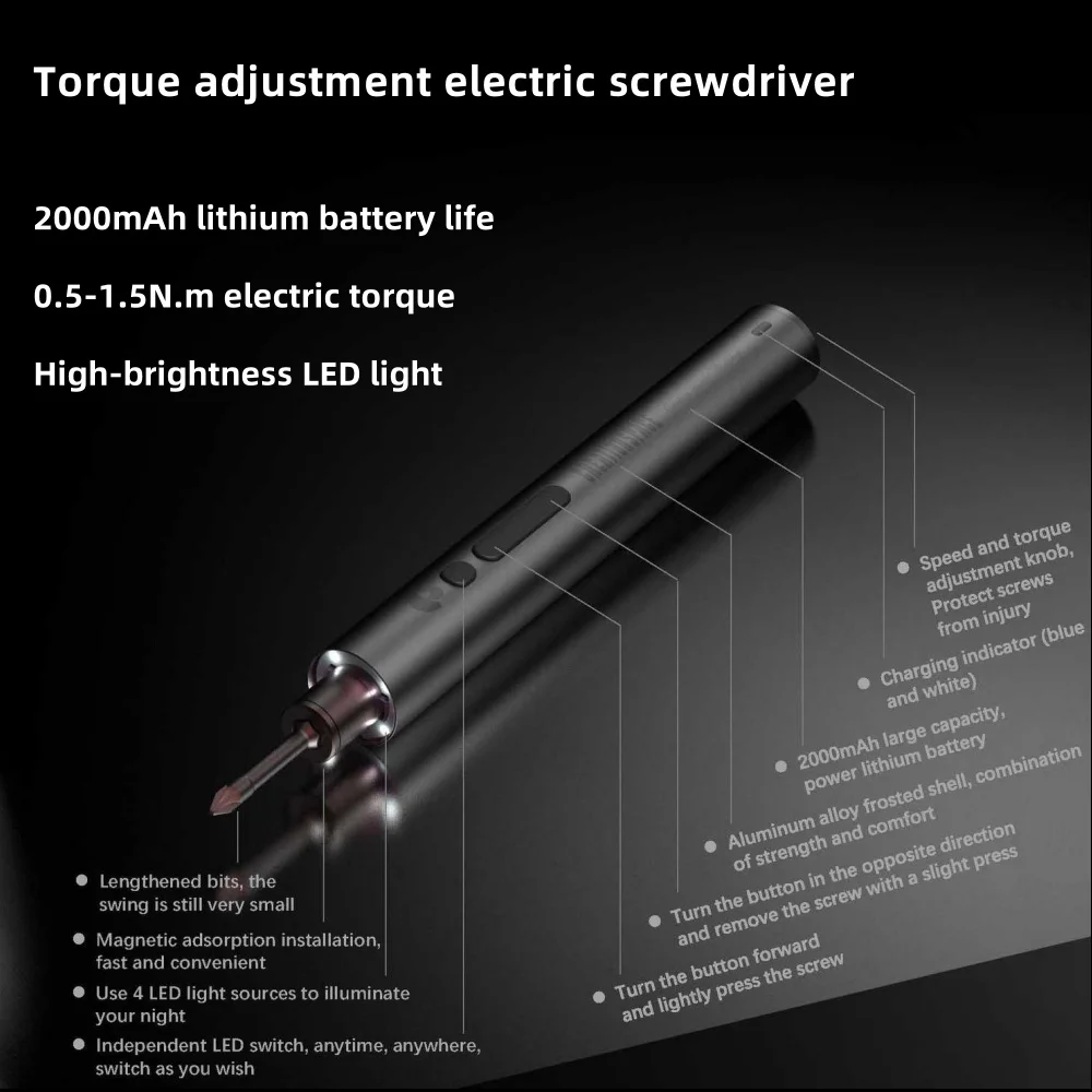 CreationSpace Electric Screwdriver Set Power Screwdriver with LED Light Multi-Accessory Precisions Power Tools for Electronics