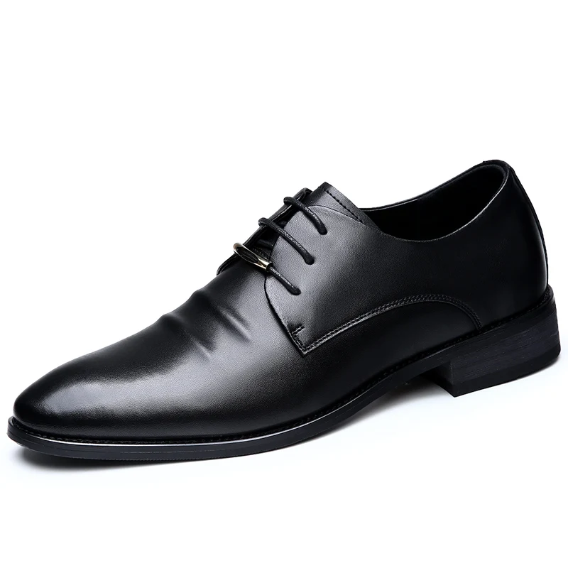 

Luxury Leather Men Shoes for Wedding Formal Oxfords Business Casual Office Work Shoes for Men Classic Men's Pointy Dress Shoes